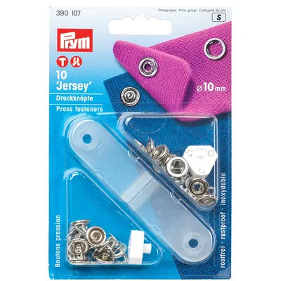 Prym Boutons pressions pour jersey, dim. : 10 mm Ø, contenu : 10 pièces