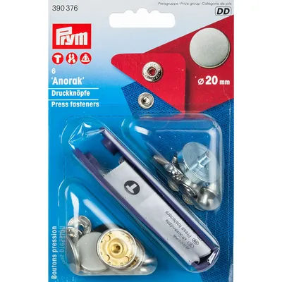 Prym Boutons pression pour anorak, 20 mm Ø, contenu : 6 pièces
