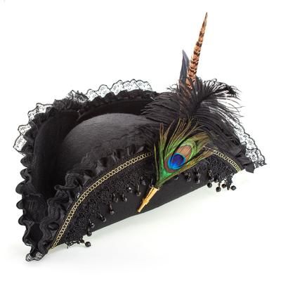 Chapeau tricorne "plume de paon"