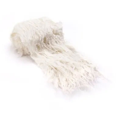 Coupon d'imitation fourrure à poils longs, blanc, 60 x 10 cm