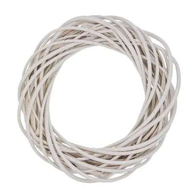 Couronne en osier, blanc, 30 cm Ø