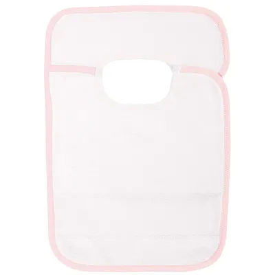 buttinette Bavoir bébé à broder, blanc/rose, avec fermeture scratch