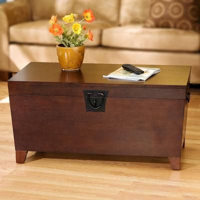 Espresso Pyramid Trunk Cocktail Table by Southern Enterprise in Espresso