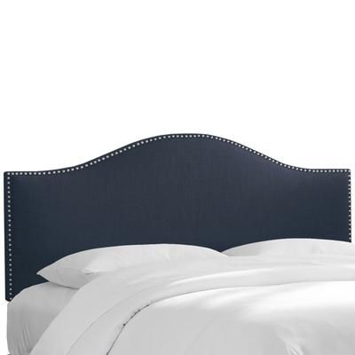 Ashland Nail Button Headboard by Skyline Furniture in Linen Navy (Size QUEEN)