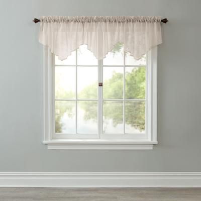 BH Studio Sheer Voile Ascot Valance by BH Studio in Ecru Window Curtain
