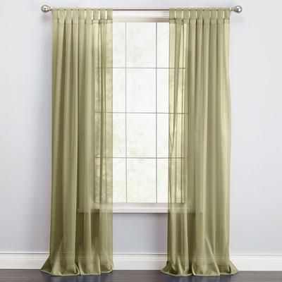 Wide Width BH Studio Sheer Voile Tab-Top Panel by BH Studio in Sage (Size 60" W 95" L) Window Curtain