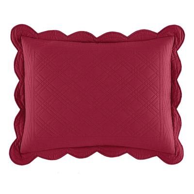 100% Cotton Florence Sham by BrylaneHome in Burgundy (Size KING) Pillow