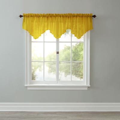 BH Studio Sheer Voile Ascot Valance by BH Studio in Gold Window Curtain