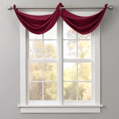 BH Studio Room-Darkening Waterfall Grommet Valance by BH Studio in Burgundy Window Curtain
