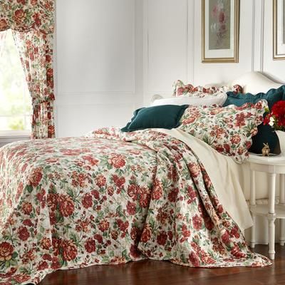 100% Cotton Florence Oversized Bedspread by BrylaneHome in Spice Floral Multi (Size TWIN)