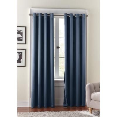 Wide Width BH Studio Room-Darkening Grommet Panel by BH Studio in Smoke Blue (Size 54" W 72" L) Window Curtain