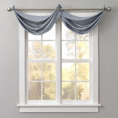 BH Studio Room-Darkening Waterfall Grommet Valance by BH Studio in Pewter Window Curtain