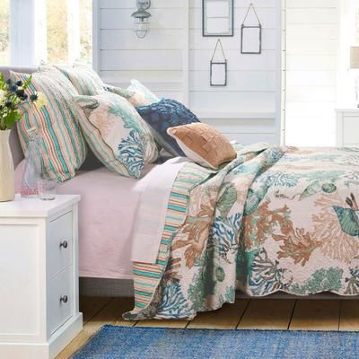 Atlantis Quilt Set by Greenland Home Fashions in Jade (Size FL/QUE)