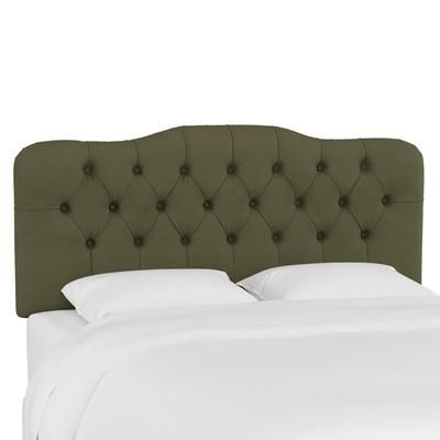 Velvet Tufted Headboard by Skyline Furniture in Velvet Loden (Size QUEEN)
