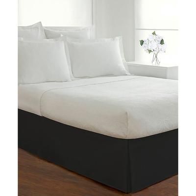 Luxury Hotel Classic Tailored 14" Drop Black Bed Skirt by Levinsohn Textiles in Black (Size FULL)