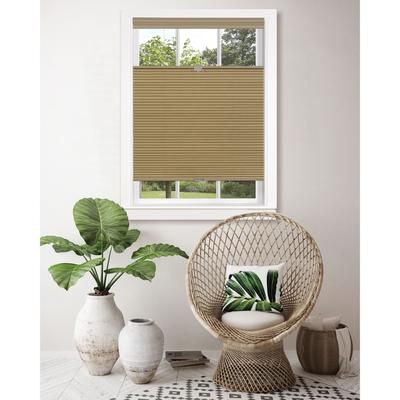 Wide Width Top Down-Bottom Up Cordless Honeycomb Cellular Shade by Achim Home Décor in Wheat (Size 35" W 64" L)