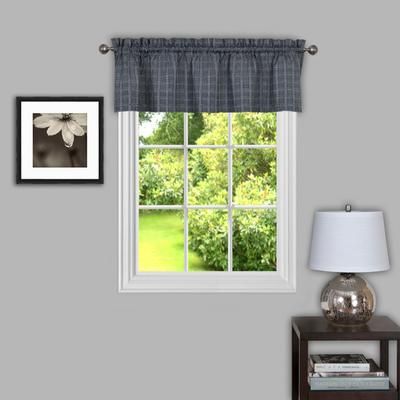 Wide Width Sydney 58" x 14" Window Curtain Valance by Achim Home Décor in Grey (Size 58" W 14" L)