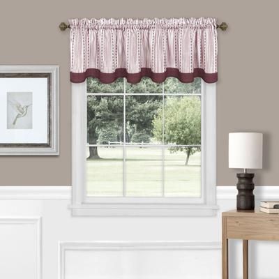 Wide Width Westport Window Curtain Valance 58" x 14" by Achim Home Décor in Burgundy (Size 58" W 14" L)
