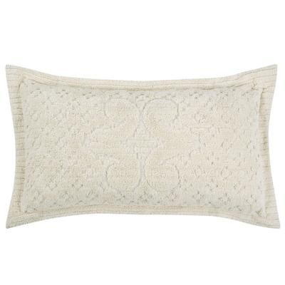 Ashton Collection Tufted Chenille Sham by Better Trends in Ivory (Size STANDARD)