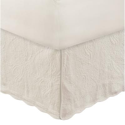 Paisley Quilted Bed Skirt 18" by Greenland Home Fashions in Ivory (Size TWIN)