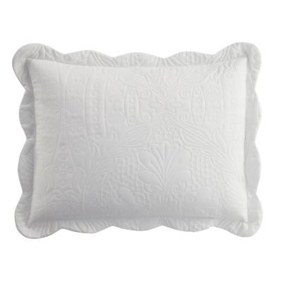 Lily Pinsonic Damask Sham by BrylaneHome in White (Size STAND) Pillow