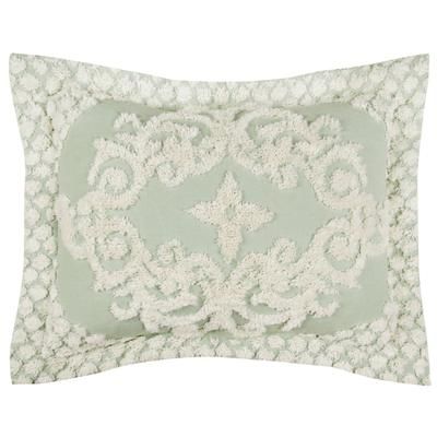 Chenille Medallion Design, Standard Sham by Better Trends in Sage (Size STANDARD)