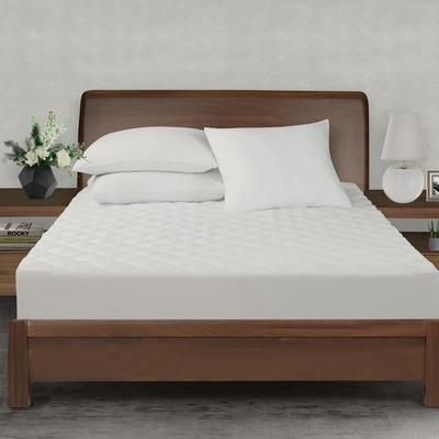 All-In-One Performance Stretch Moisture Wicking Fitted Mattress Pad, Twin by Levinsohn Textiles in White (Size FULL)
