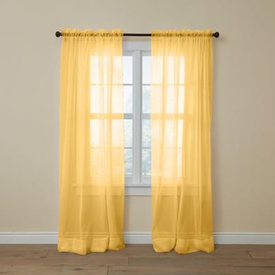 BH Studio Sheer Voile Rod-Pocket Panels -Set of 2 by BH Studio in Daffodil (Size 120"W 72" L) Window Curtains