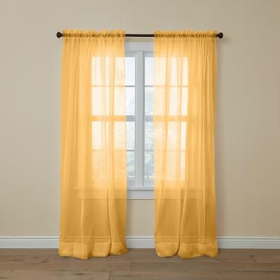 BH Studio Sheer Voile Rod-Pocket Panel Pair by BH Studio in Daffodil (Size 120"W 72" L) Window Curtains