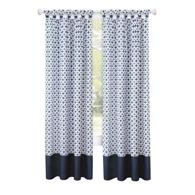 Wide Width Callie Cuff Tab Top Window Curtain Panel - 52x63 by Achim Home Décor in Navy (Size 52" W 84" L)