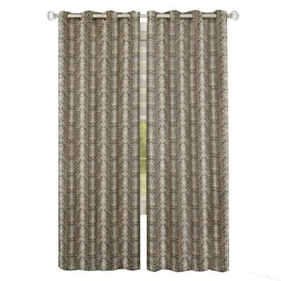 Wide Width Python Grommet Window Curtain Panel by Achim Home Décor in Brown Gold (Size 52" W 63" L)