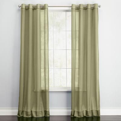 Wide Width BH Studio Sheer Voile Grommet Panel by BH Studio in Sage (Size 56" W 84" L) Window Curtain