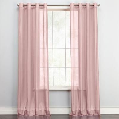 Wide Width BH Studio Sheer Voile Grommet Panel by BH Studio in Pale Rose (Size 56" W 72" L) Window Curtain