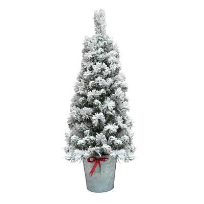 4Ft Flocked Pot Christmas Tree- Jeco Wholesale CH-CT85