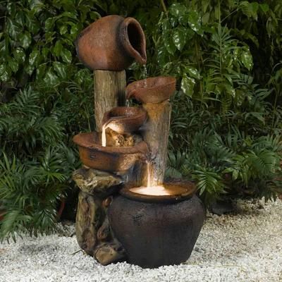 Pentole Pot Outdoor/Indoor Fountain With Illumination- Jeco Wholesale FCL031