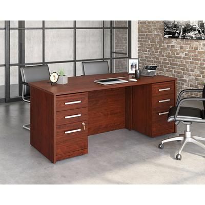 "Affirm 72" x 36" 2-File Double Ped Bowfront Desk - Sauder 430214"