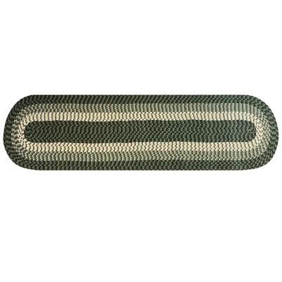Alpine Braid Collection Reversible Indoor Area Rug, 24" x 108" Runner by Better Trends in Hunter Stripe (Size 24X108 RUNR)