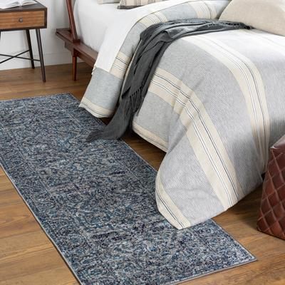 Livabliss Abbas Navy/Gray Vintage Traditional Area Rug