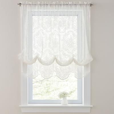 Vintage Lace Balloon Shade by BrylaneHome in Ivory Window Curtain