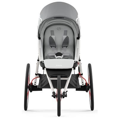 Cybex AVI Jogging Stroller Bundle - Cream/Orange Frame + Medal Grey Seat Pack