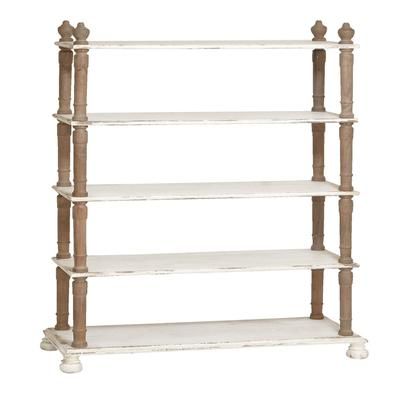 White Wood Farmhouse Shelving Unit, 75 " x 37 " x 14 " by Quinn Living in Dark Brown