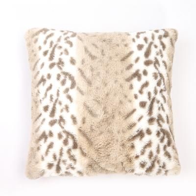 SNOW LEOPARD FAUX FUR PILLOW 18X18 by Evergrace Home in Natural (Size 18" X 18")