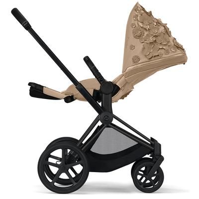 Cybex ePriam Complete Stroller Bundle - Simply Flowers - Nude Beige