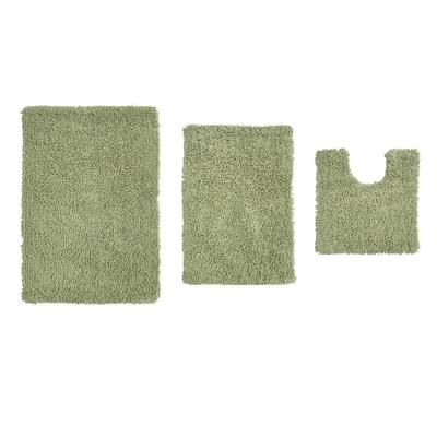 Fantasia 3 Piece Set Bath Rug Collection by Home Weavers Inc in Sage