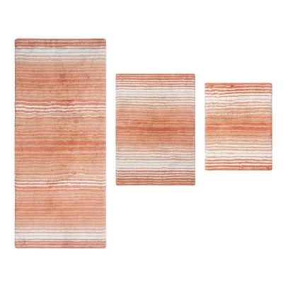 Gradiation 3 Piece Set Bath Rug Collection by Home Weavers Inc in Coral