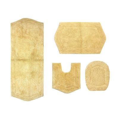 Waterford 4-Pc. Set Bath Rug Collection With Lid Cover by Home Weavers Inc in Yellow