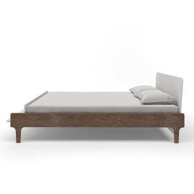 Oeuf River Full Bed - White/Walnut