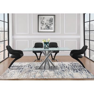 DINING TABLE BRUSHED STAINLESS STEEL - Global Furniture USAD9032DT.