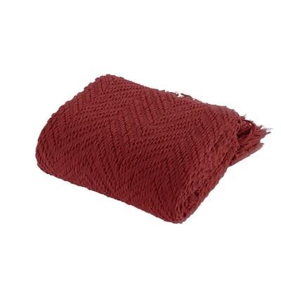 Battilo Home Boon Knitted Tweed Throw Couch Cover Blanket by Battilo Home in Red (Size 56" X 96")