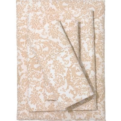 Printed Damask 6-PC. Sheet Set by BrylaneHome in Pearl Damask (Size KING)